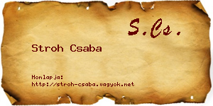 Stroh Csaba névjegykártya