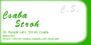 csaba stroh business card